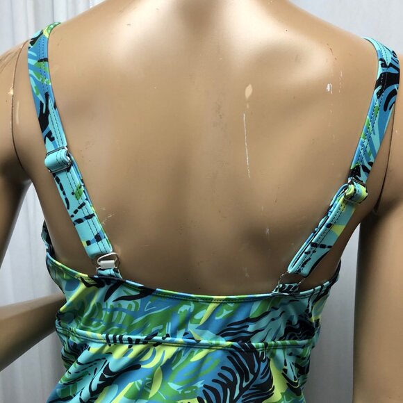 Summer Mae Tropical Leaf One Piece Swimsuit Womens Size 14 Beach Vacation NEW - Picture 7 of 13